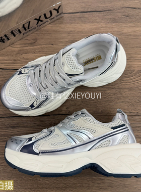 鞋有亿 2025秋冬新款灰蓝色网红老爹鞋女款厚底鞋百搭运动休闲鞋
