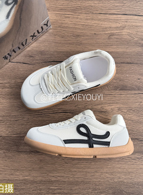 鞋有亿 2025秋冬新款灰色网面透气休闲鞋子女百搭软底阿甘德训鞋