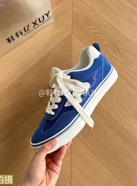 鞋有亿 2025秋冬新款网红宝蓝色男鞋潮德训鞋百搭帆布鞋休闲板鞋