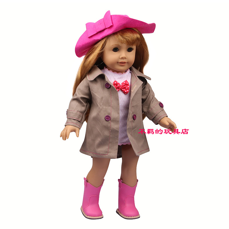 18寸美国女孩ag 46cm偶季 亚历山大 旅行娃娃秋冬新品风衣套装