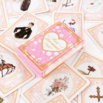传统体系玫瑰雷诺曼卡牌 粉嫩温馨利诺曼 rose lenormand