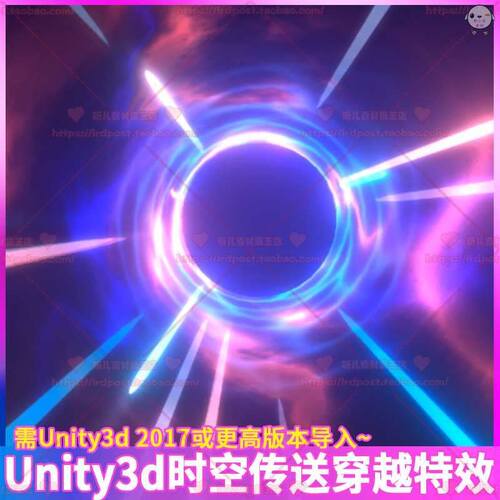 Unity3d时光穿梭时空穿越传送门黑洞特效 U3D源文件 游戏美术素材