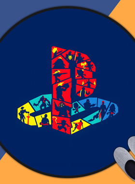 电竞椅地垫任天堂switch电玩地毯卧室宿舍超大日式电脑椅圆形地垫