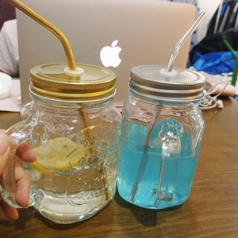 创意玻璃透明杯把子杯饮料杯优雅