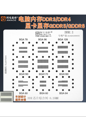 显卡显存GDDR5植锡BGA17到180电脑内存DDR34芯片钢网专柜代购