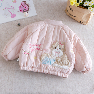 加厚棉服 棉衣女宝宝洋气夹棉上衣儿童冬装 女童外套2025新款 秋冬季