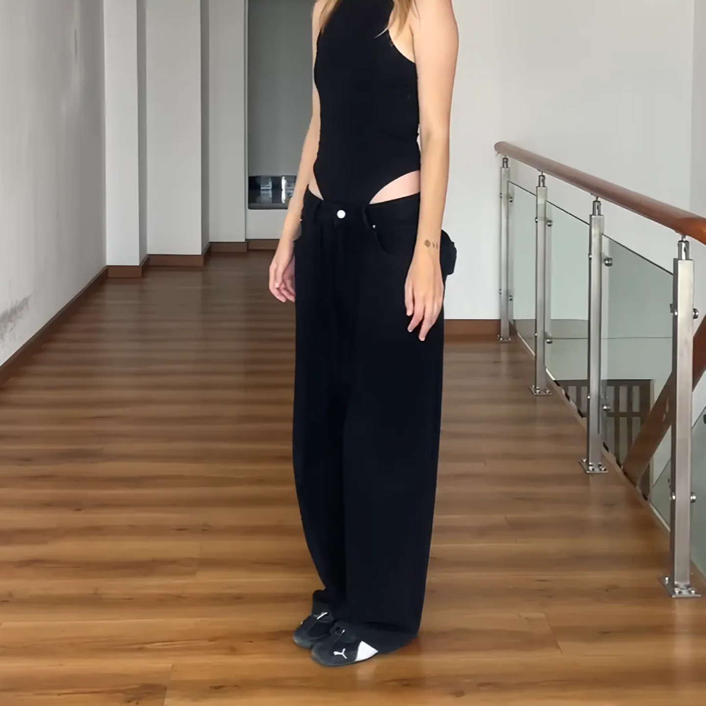 大码美式复古垂感宽松牛仔裤女秋冬季新款百搭宽松休闲阔腿拖地裤