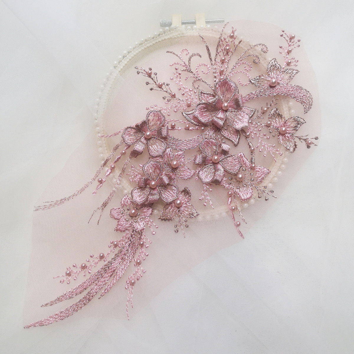 蕾丝布贴刺绣立体花朵花边服装辅料布料衣服装饰配件手工串珠补丁