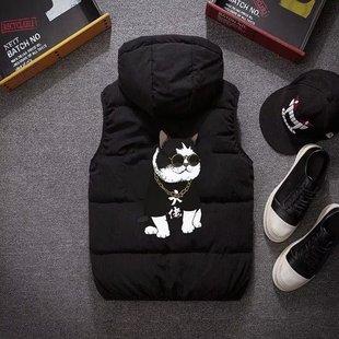 大码棉衣马甲外穿女款2025秋季新款短款连帽背心马夹棉服无袖外套