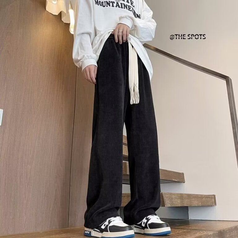 美式潮流阔腿裤男春秋重