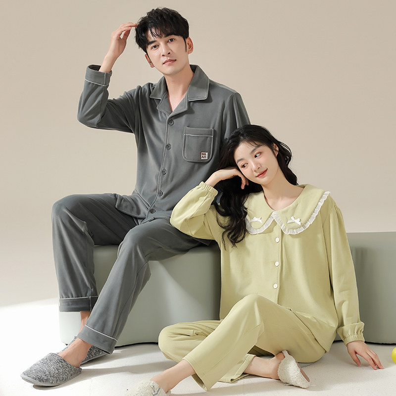 睡衣情侣海岛绒抗静电家居服