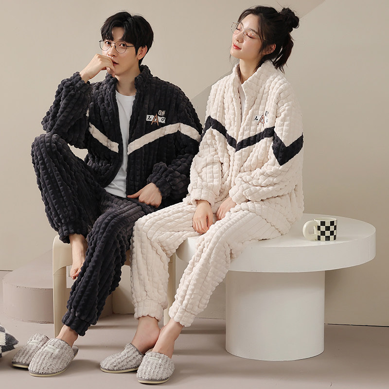 涵小哚情侣法兰绒华夫格