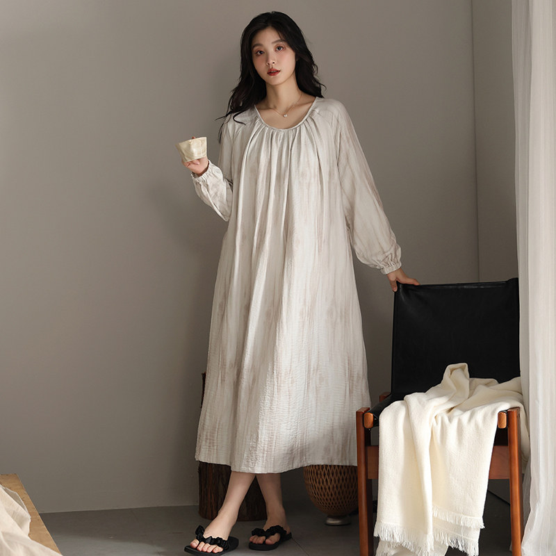 睡裙梭织云朵布纯棉春公主风胸垫