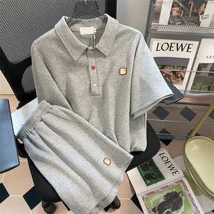 短裤 盐系少女休闲运动服套装 polo衫 女夏季 活泼减龄百搭两件套 短袖
