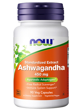 美国NOW Foods诺奥南非醉茄胶囊450mg 90粒 Ashwagandha