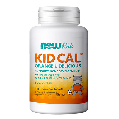 now儿童钙镁维生素vd3柠檬酸钙咀嚼片柠檬酸镁橘子味儿童宝宝成长