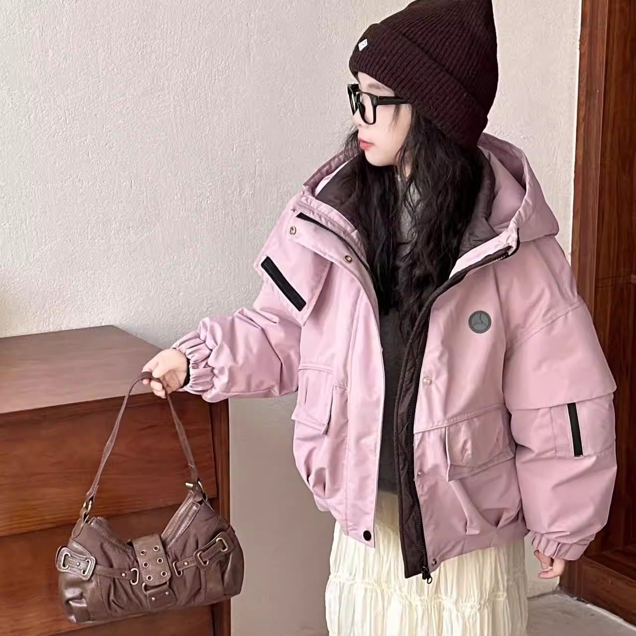 韩国冲锋衣儿童羽绒服2025冬季新款男女童90白鸭绒加厚保暖外套潮