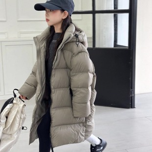 韩国儿童长款加厚羽绒服2025新款中大童男女童洋气保暖90冬装外套