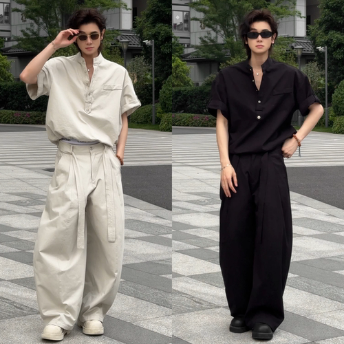 夏季男士少年感痞帅高级感两件套
