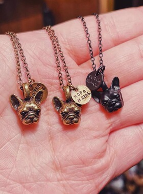 台湾KOPO METAL小法斗犬项链女手工饰品情侣礼物法国斗牛犬3D首饰