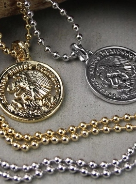 METALIZE老鹰钱币项链简约时尚男女百搭吊坠配饰复古饰品情侣礼物