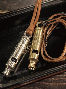 METALIZE复古老式铜哨子吊坠项链