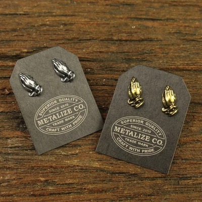 METALIZE祈祷手耳环情侣礼物台