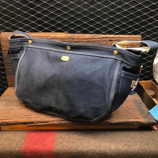 Metalize Olden Times复古丹宁牛仔帆布报童包男机车包单肩斜挎包