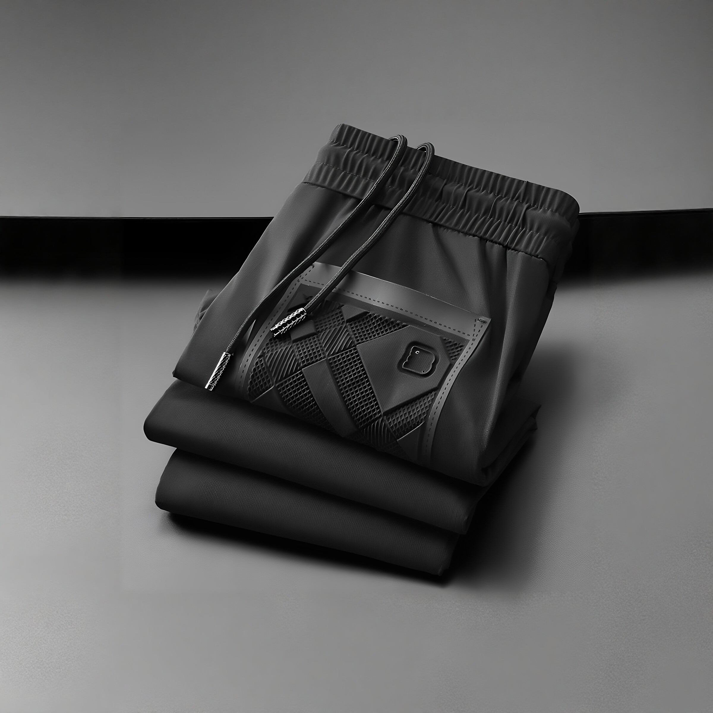 冰丝男裤夏季舒适抗皱丝滑弹力男士修身休闲裤薄款束脚裤青年卫裤