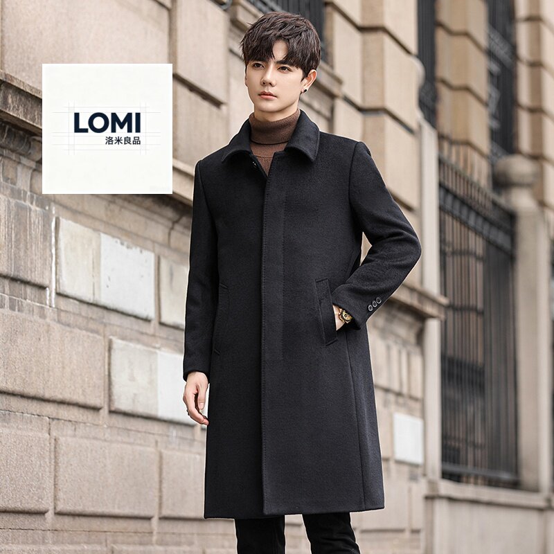 LOMI良品2026冬季男呢大衣上衣秋冬商务休闲风衣加绒羊毛呢子外套