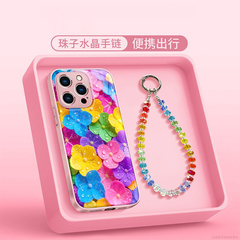 彩色花水凝适用苹果vivo华为荣耀oppo小米手机壳17promax新款超火巨好看防摔保护套mate80高级感小众创意外壳