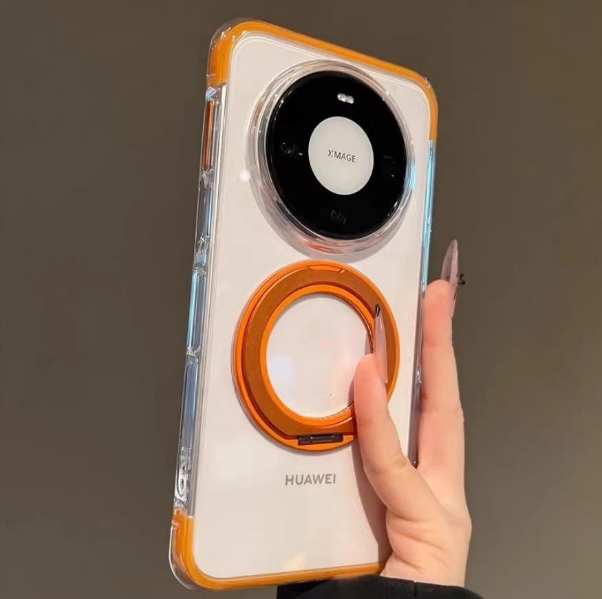 适用华为mate80promax手机壳mate80新款高透气囊防摔磁吸旋转支架保护套80pro情侣巨好看高级感小众ins风外壳