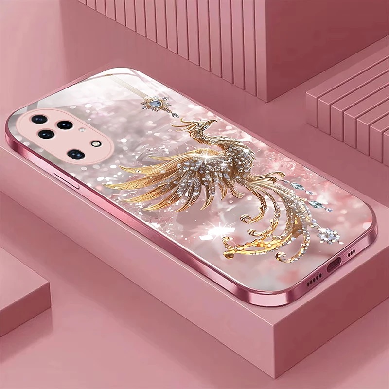 凤凰液态玻璃壳适用华为p50pro手机壳P50新款轻奢女全包防摔P60Pro保护套pura70pro2025网红爆款创意手机套