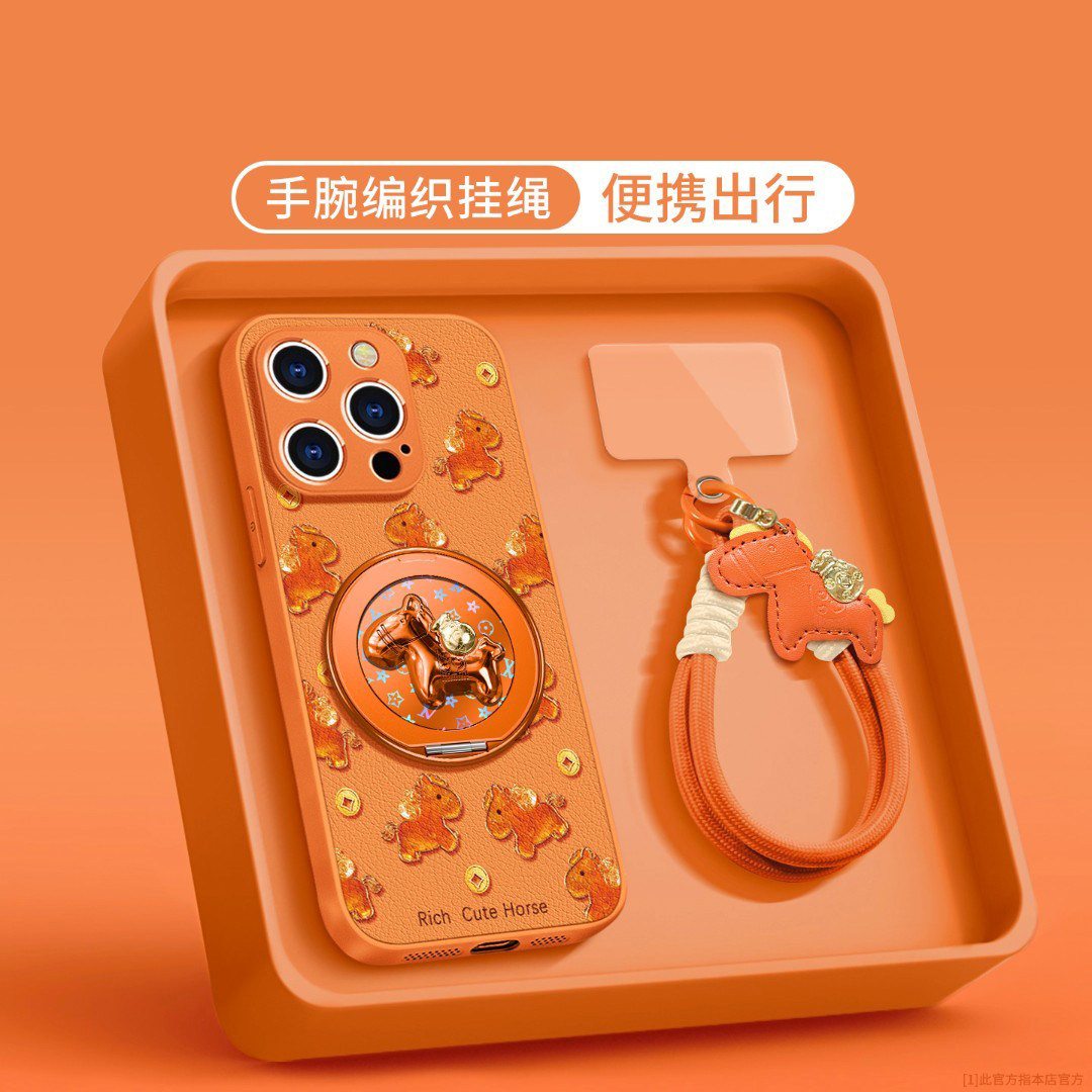 金币琉璃马适用苹果华为荣耀OPPOvivo小米17Promax手机壳mate80新年款红色高级感保护套Reno15超好看独特外壳