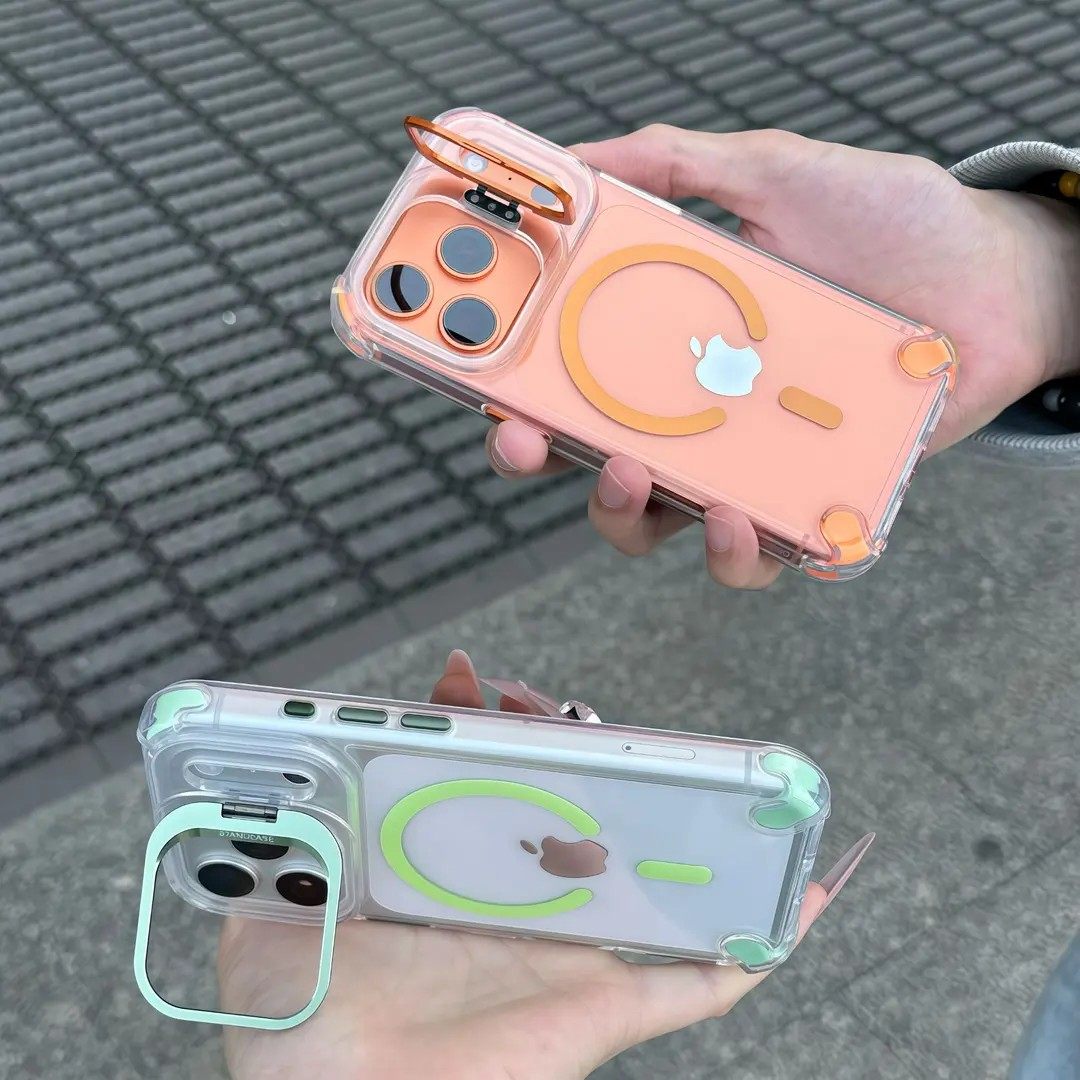 U3镜头支架果冻磁吸壳适用苹果17promax手机壳iPhone16pro新款高级感小众独特超好看保护套15/13情侣新品外壳