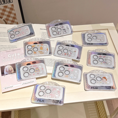 适用苹果17promax闪粉卡通底座膜