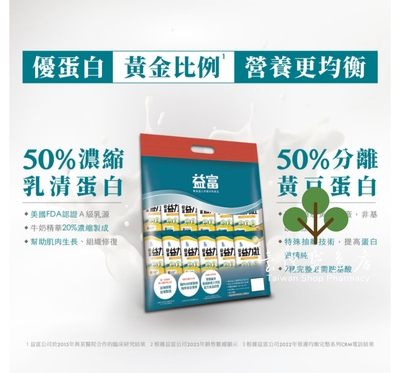 台湾正品直邮￼￼ 益富益力壮营养均衡配方56g*24入X2袋(高蛋白)