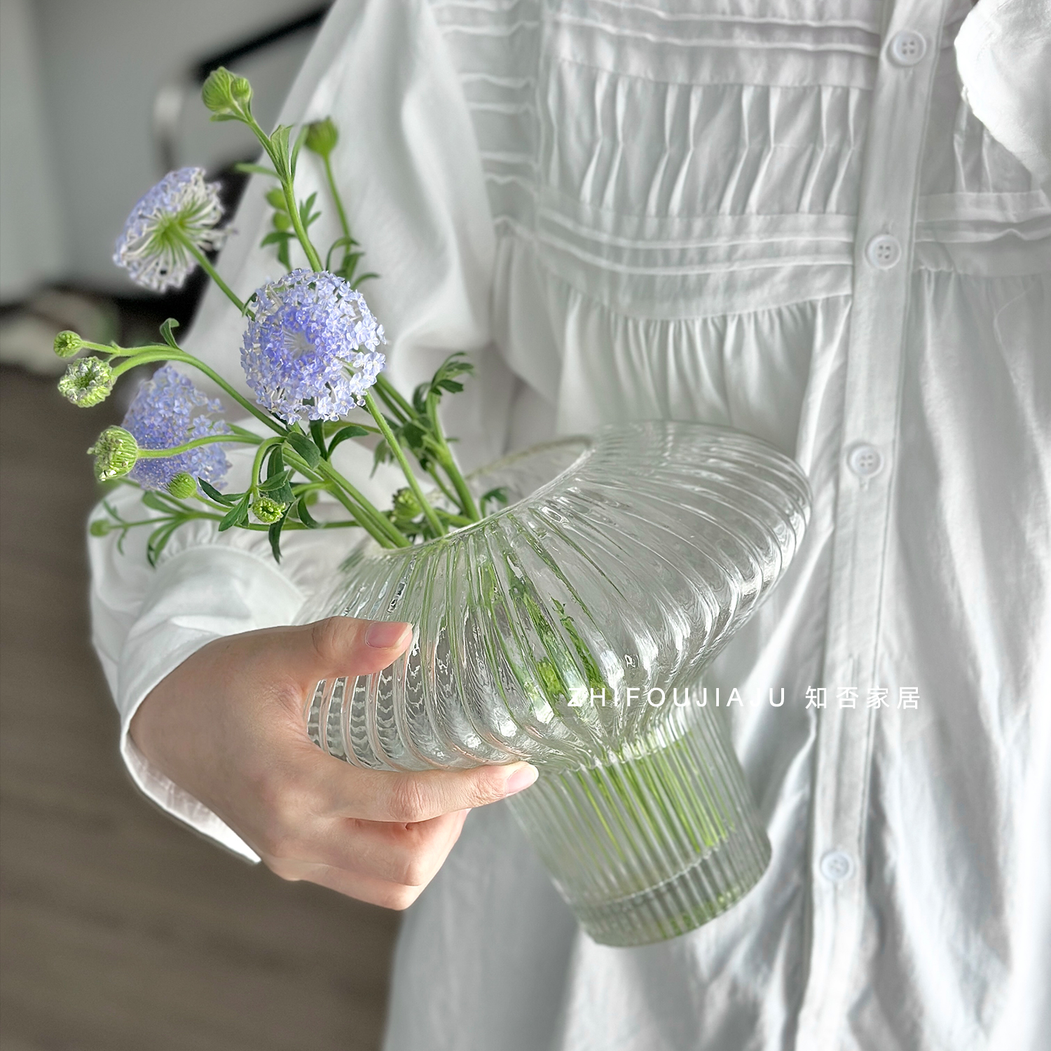 天际之旅飞碟玻璃花瓶摆件简约客厅插花瓶水培绿植ins花器高级感