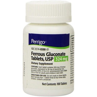 美国代购Ferrous Gluconate Green Tablets324mg100ct