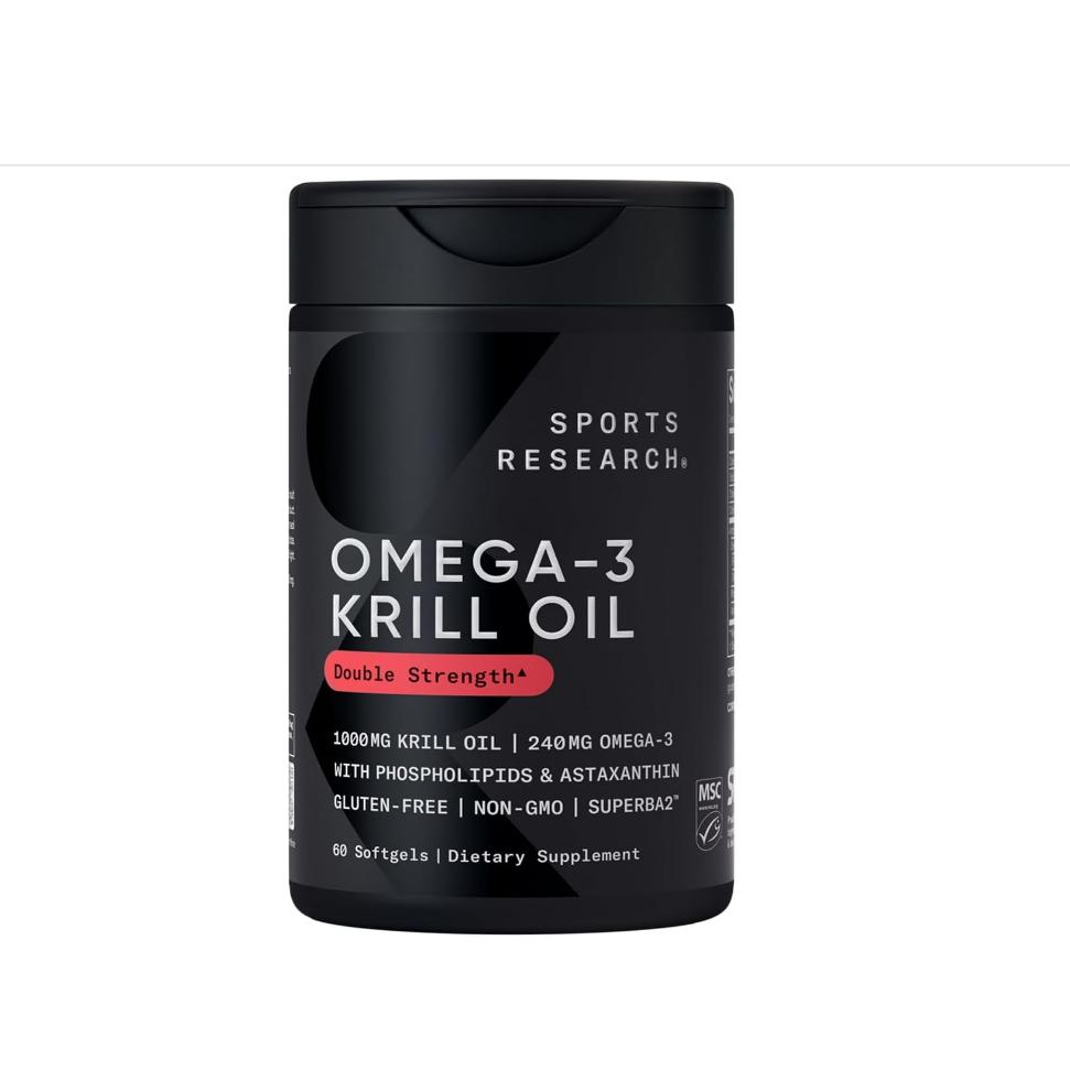 美国代购Sports Research Antarctic Krill Oil Omega 3 Softgels