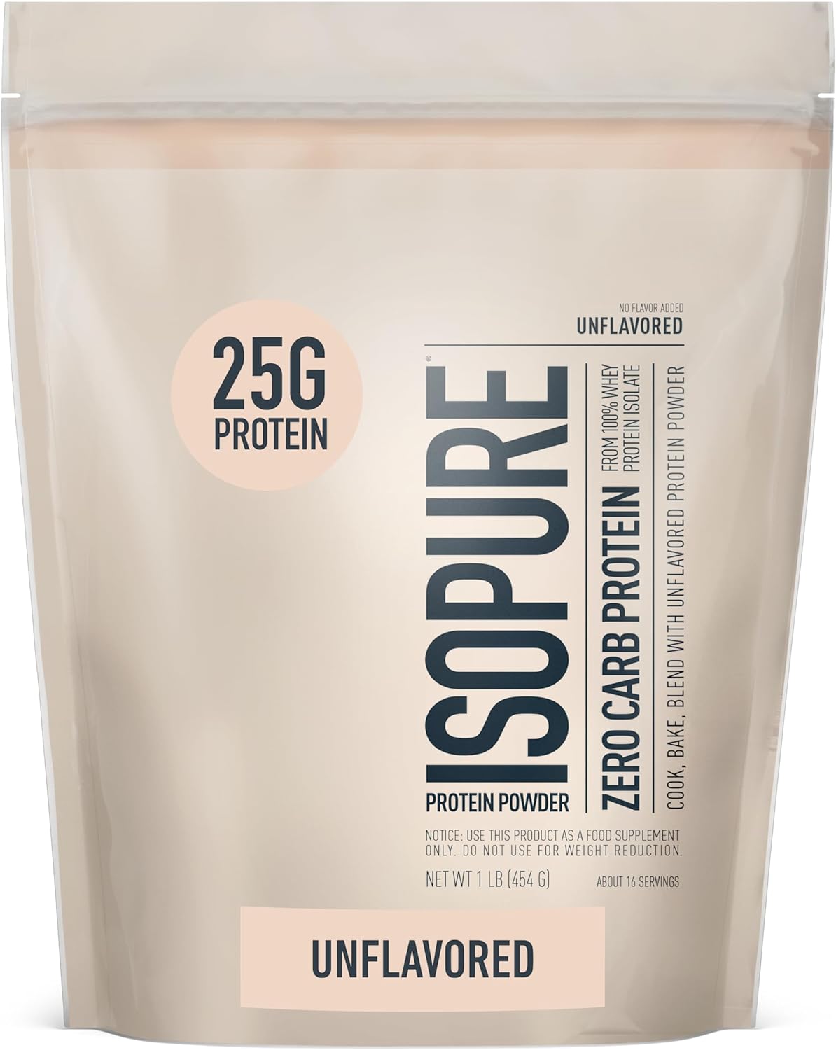 美国代购Isopure Unflavored Protein Whey Isolate25g