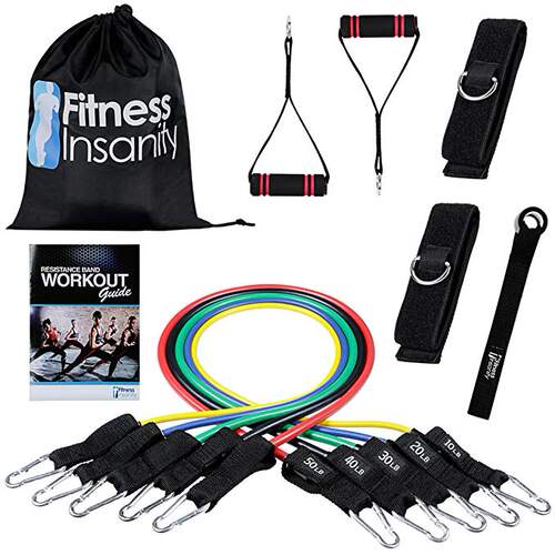 Fitness Insanity Resistance Band Set - Include 5 Stackable E