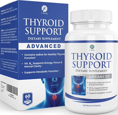 美国代购1 Body Thyroid Support Supplement with Iodine - Ener