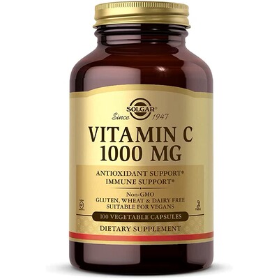 美国代购Solgar VitaminC 1000mg 100Vegetable Capsules