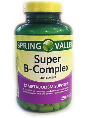 美国代购Spring Valley Super B Complex Metabolism Support