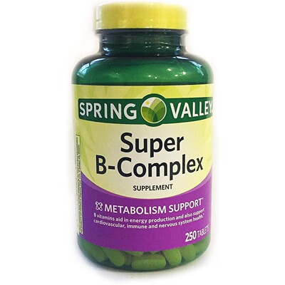 美国代购Spring Valley Super B Complex Metabolism Support