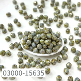 捷克进口4mm火烧菠萝珠枣珠项链手链DIY饰品散材料串珠流光