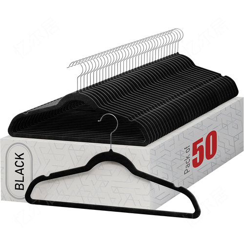 出口欧美防滑无痕植绒衣架45cm