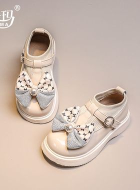 224505女童鞋儿童小皮鞋新款宝宝黑色单鞋英伦风公主鞋小中大童