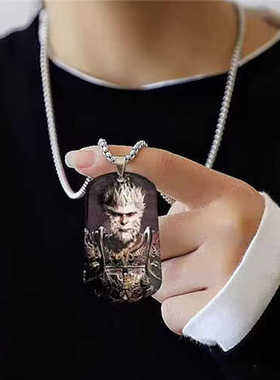 彩色照片军牌不锈钢项链